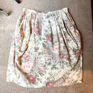 Urban Renewal Floral Pencil Skirt - Cream and Pink